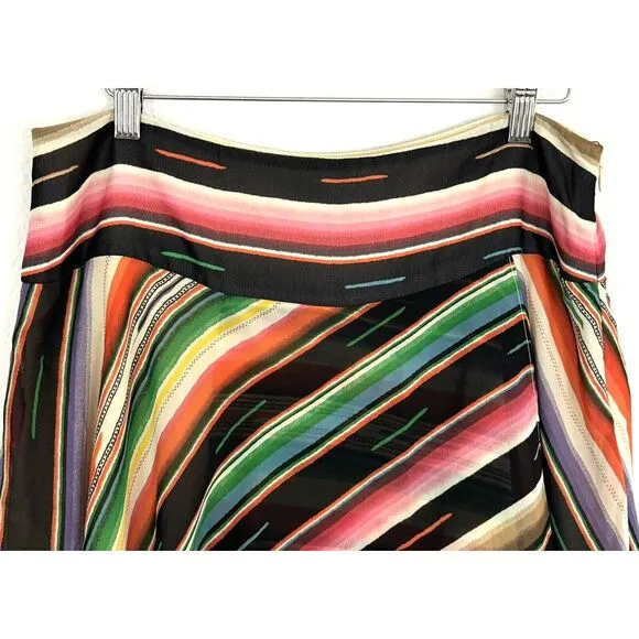 Lauren Ralph Lauren Serap Faux Wrap Skirt Southwestern Striped Size 8