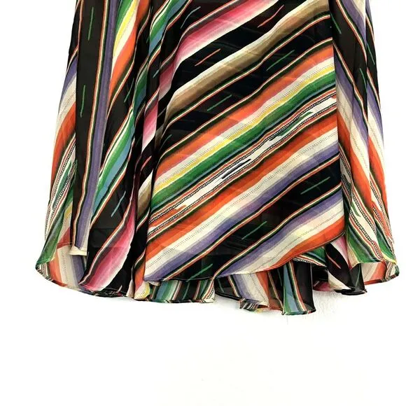 Lauren Ralph Lauren Serap Faux Wrap Skirt Southwestern Striped Size 8