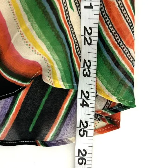 Lauren Ralph Lauren Serap Faux Wrap Skirt Southwestern Striped Size 8