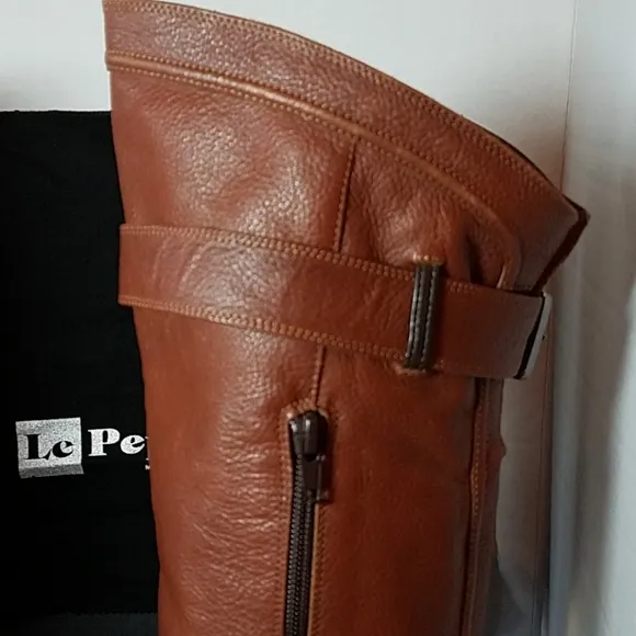 Le Pepe Buckle Top Tall Leather Boots