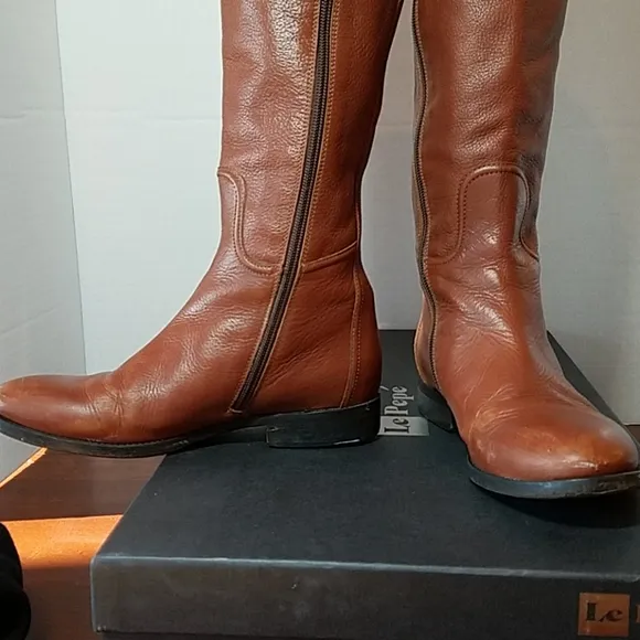 Le Pepe Buckle Top Tall Leather Boots