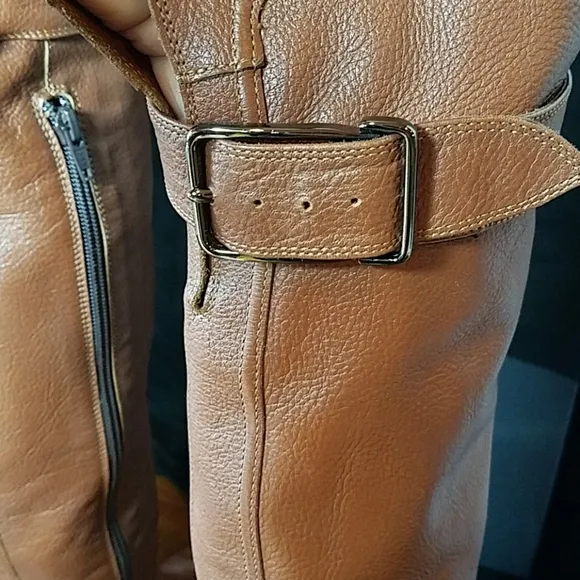 Le Pepe Buckle Top Tall Leather Boots