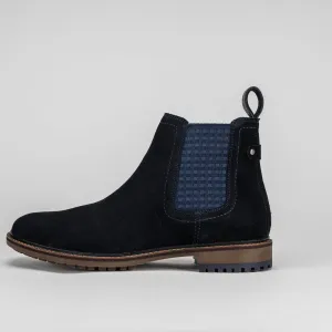 Ledger Suede Chelsea Boots in Navy