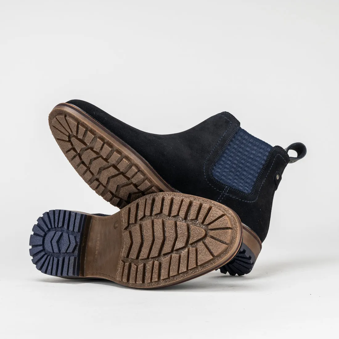 Ledger Suede Chelsea Boots in Navy