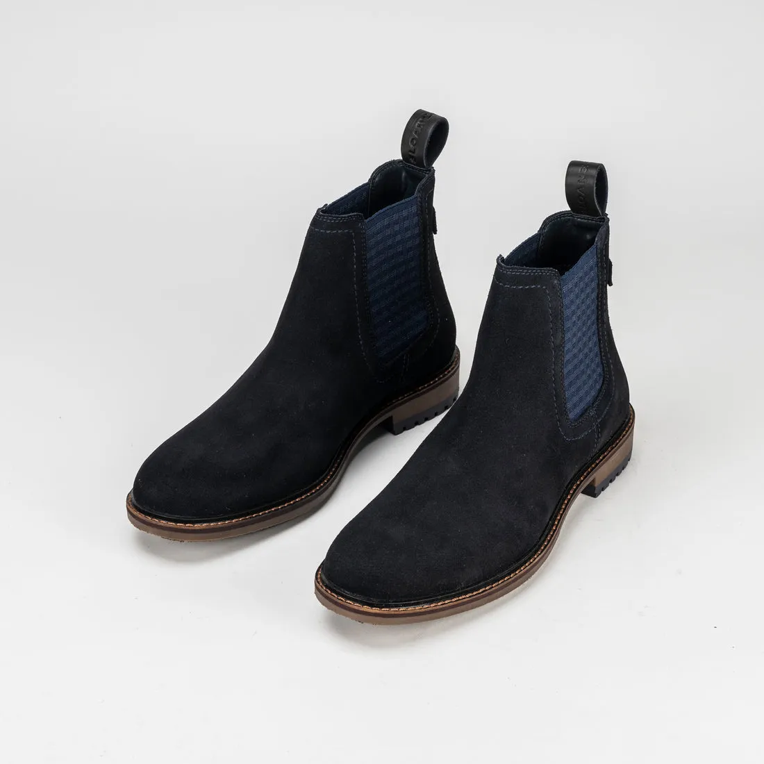 Ledger Suede Chelsea Boots in Navy