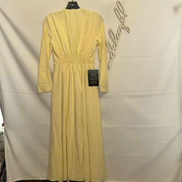 Lemon Seersucker Stripe Mila Dress