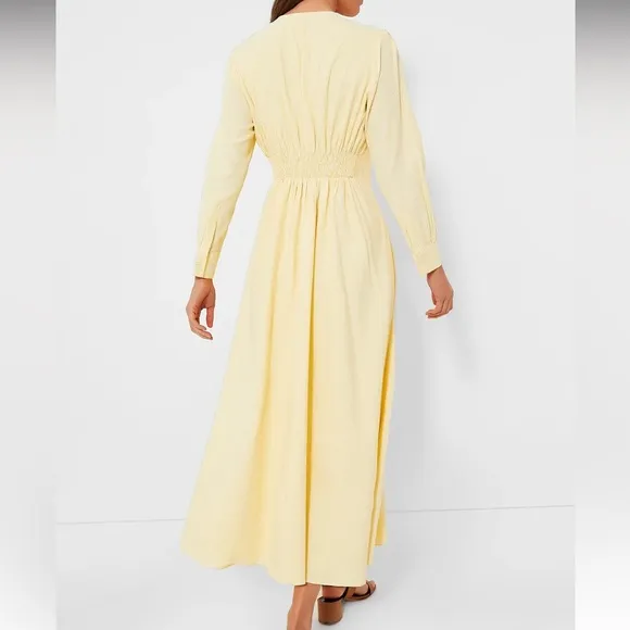 Lemon Seersucker Stripe Mila Dress