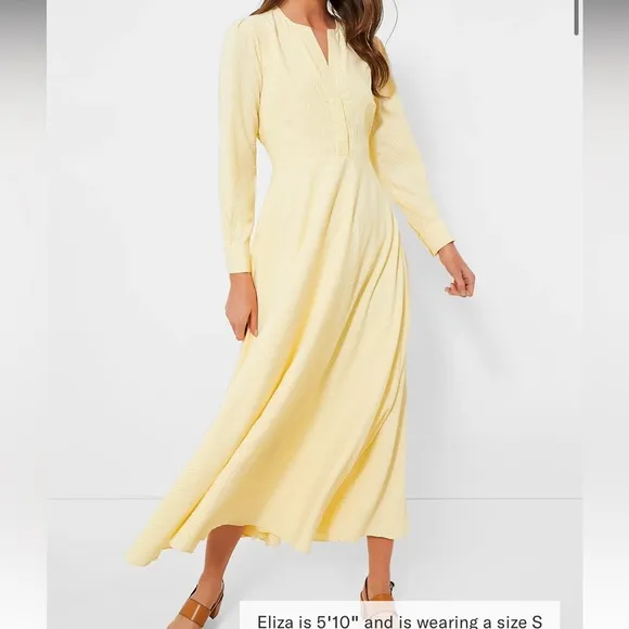Lemon Seersucker Stripe Mila Dress