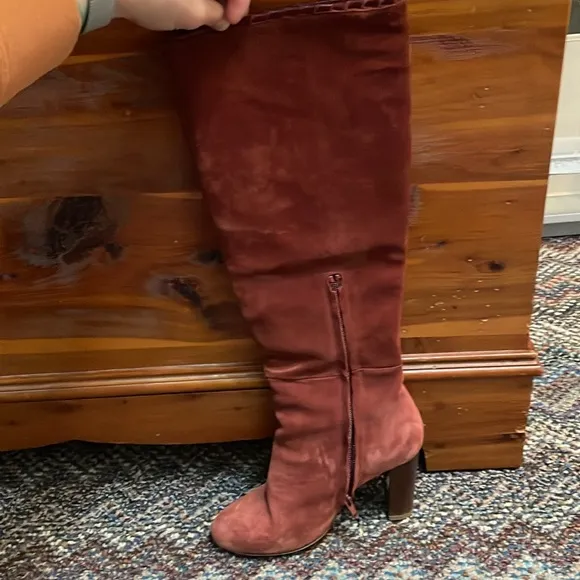 LES SOULIERS SEZANE Gabriella Rust Suede Tall Boot