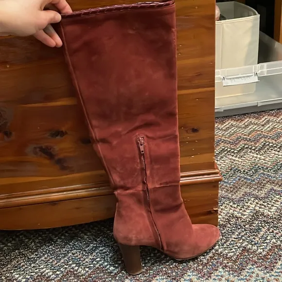 LES SOULIERS SEZANE Gabriella Rust Suede Tall Boot