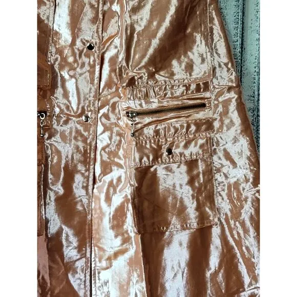 Let Me Be Metallic Cargo Maxi Skirt - New Small