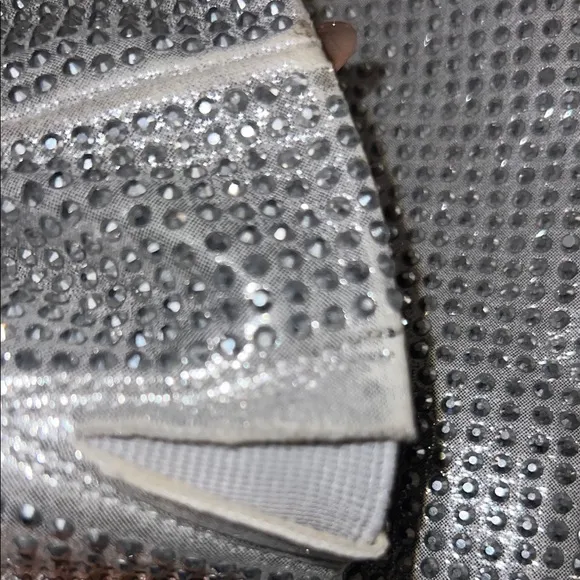 Like New Silver Rhinestone Boots with Pointed Toe