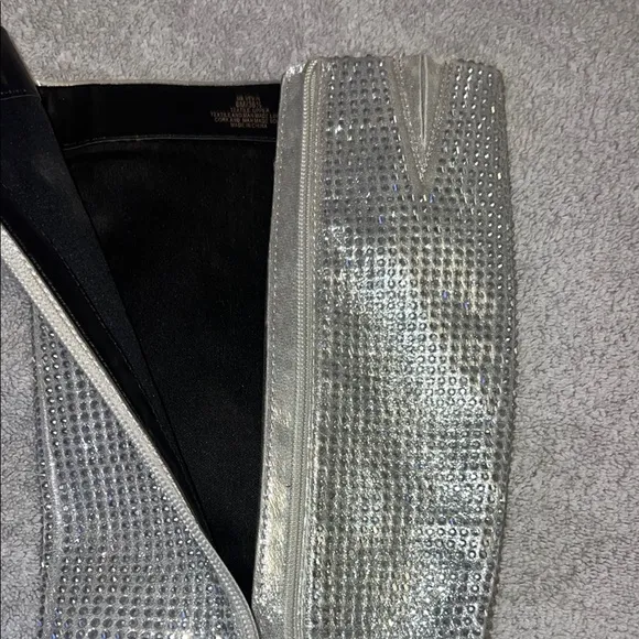 Like New Silver Rhinestone Boots with Pointed Toe