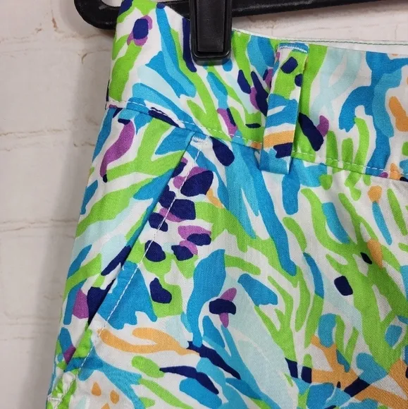 Lilly Pulitzer Preppy The Chipper Bermuda Shorts Resort White Sea Soiree Size 6