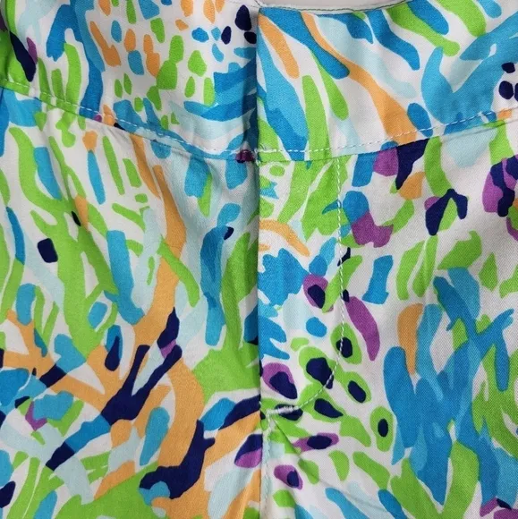 Lilly Pulitzer Preppy The Chipper Bermuda Shorts Resort White Sea Soiree Size 6