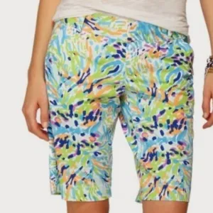 Lilly Pulitzer Preppy The Chipper Bermuda Shorts Resort White Sea Soiree Size 6
