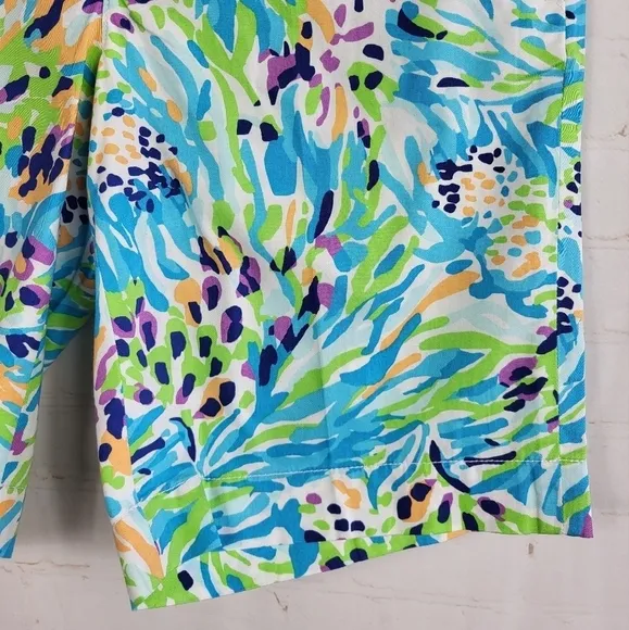 Lilly Pulitzer Preppy The Chipper Bermuda Shorts Resort White Sea Soiree Size 6