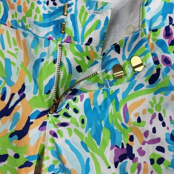Lilly Pulitzer Preppy The Chipper Bermuda Shorts Resort White Sea Soiree Size 6