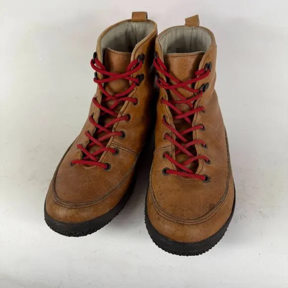 L.L. Bean Ankle Boots Women's 8 Brown Leather Lace-Up Round Toe Athletic Shoes
