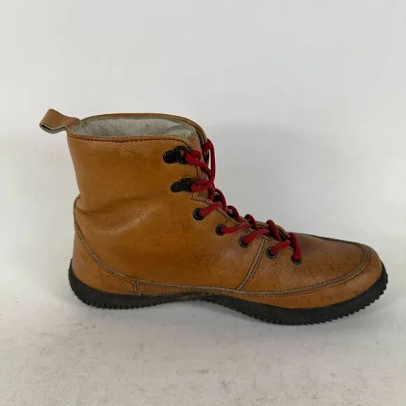 L.L. Bean Ankle Boots Women's 8 Brown Leather Lace-Up Round Toe Athletic Shoes