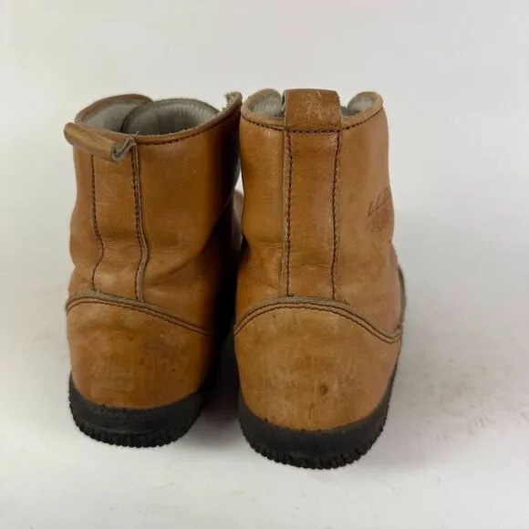 L.L. Bean Ankle Boots Women's 8 Brown Leather Lace-Up Round Toe Athletic Shoes