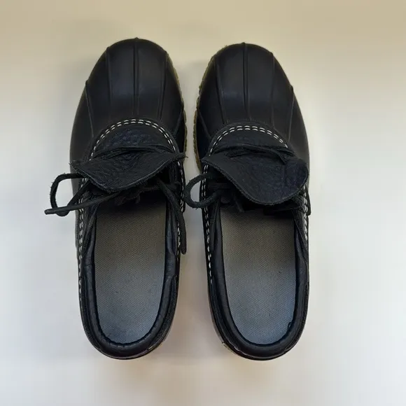 L.L. Bean Low Duck Boots Rubber Mocs | Black | size 7 | EUC