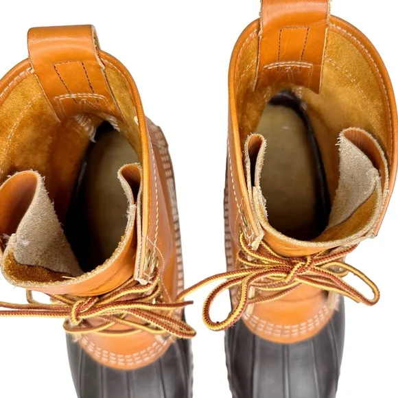 LL Bean Women’s Vintage Bean Boots Maine Hunting Shoes SZ 7 Brown Tan Shearling
