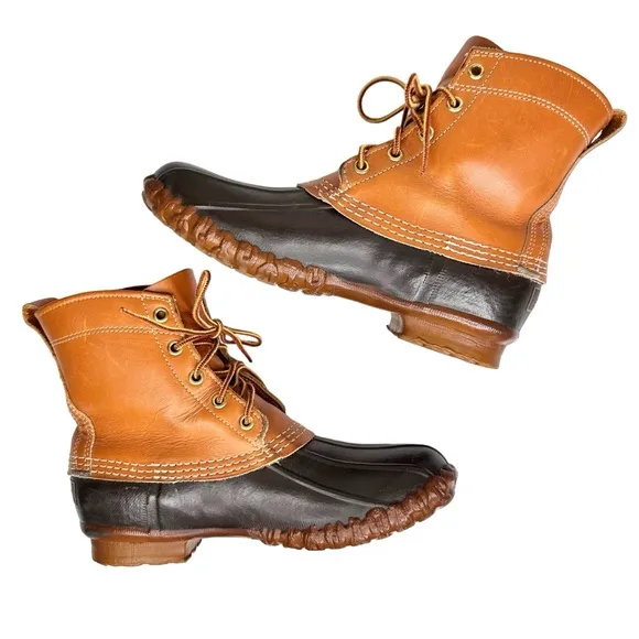 LL Bean Women’s Vintage Bean Boots Maine Hunting Shoes SZ 7 Brown Tan Shearling
