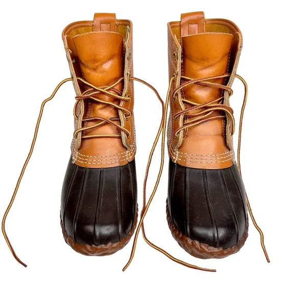 LL Bean Women’s Vintage Bean Boots Maine Hunting Shoes SZ 7 Brown Tan Shearling
