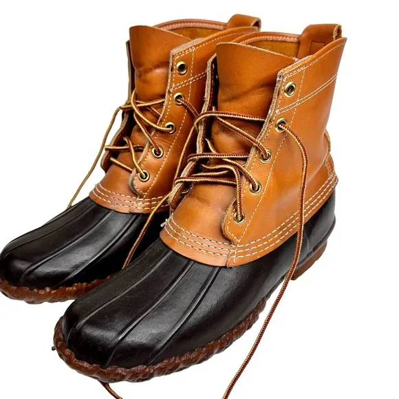 LL Bean Women’s Vintage Bean Boots Maine Hunting Shoes SZ 7 Brown Tan Shearling