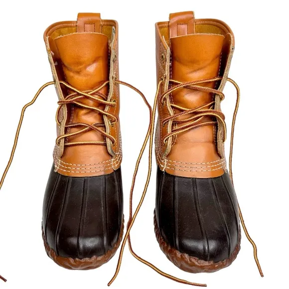 LL Bean Women’s Vintage Bean Boots Maine Hunting Shoes SZ 7 Brown Tan Shearling