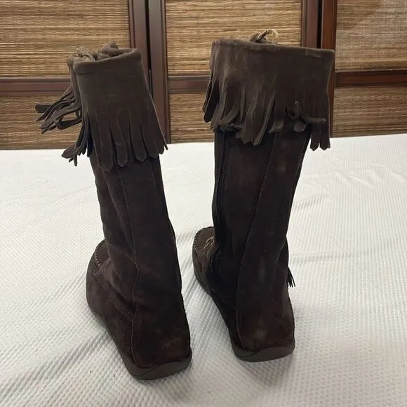 L.L.Bean Moccasin Tall Boots Size 6 Leather Suede