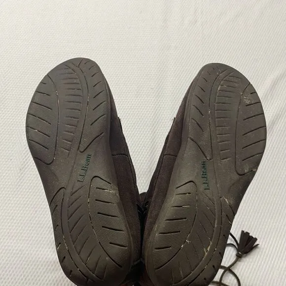 L.L.Bean Moccasin Tall Boots Size 6 Leather Suede