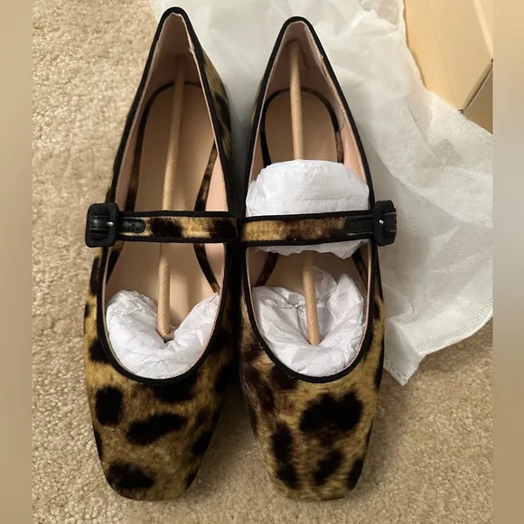 Loeffler Randall Ginger Leopard Velvet Mary Jane Size 9
