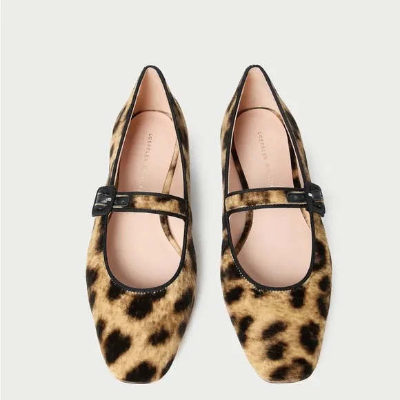 Loeffler Randall Ginger Leopard Velvet Mary Jane Size 9