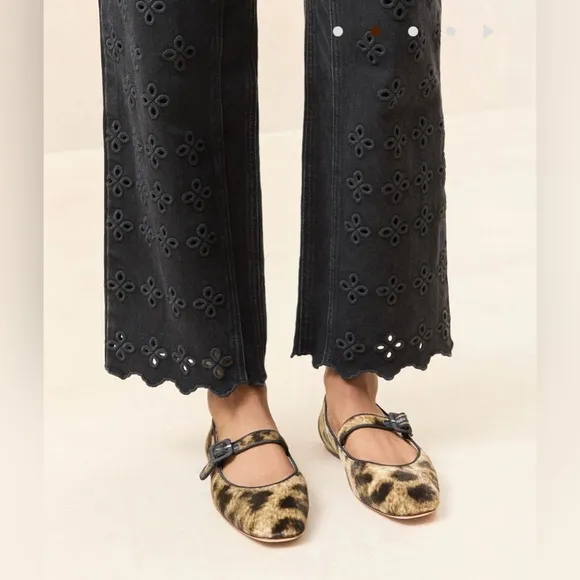Loeffler Randall Ginger Leopard Velvet Mary Jane Size 9