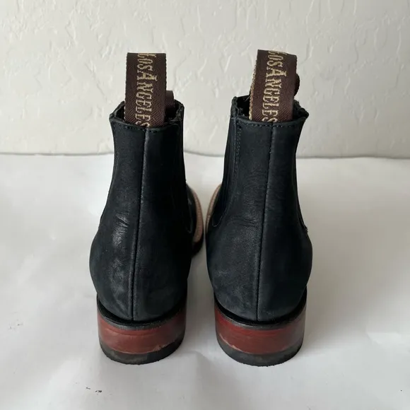 Los Angeles Boots Women’s Western Nobuck Leather Short Ankle Chelsea Boots Black