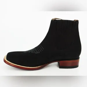 Los Angeles Boots Women’s Western Nobuck Leather Short Ankle Chelsea Boots Black