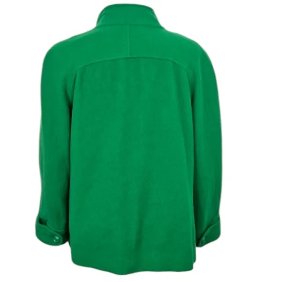 Louben Wool and Cashmere Double Breasted Short Pea Coat in Kelly Green Size 12