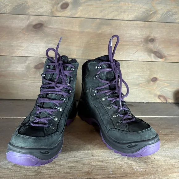 lowa renegade gtx mid womens size 7 shoes black leather waterproof hiking boots