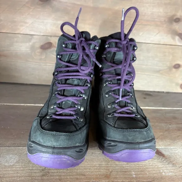 lowa renegade gtx mid womens size 7 shoes black leather waterproof hiking boots