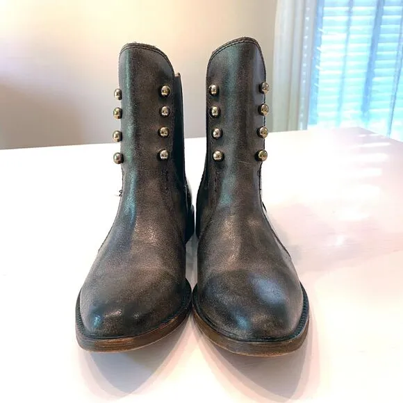 Lucchese Women's Spirit Gray Brandy Calf‎ Short Riding Western Boots Size 7.5 M