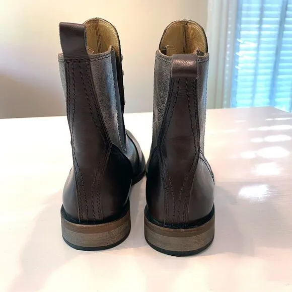 Lucchese Women's Spirit Gray Brandy Calf‎ Short Riding Western Boots Size 7.5 M