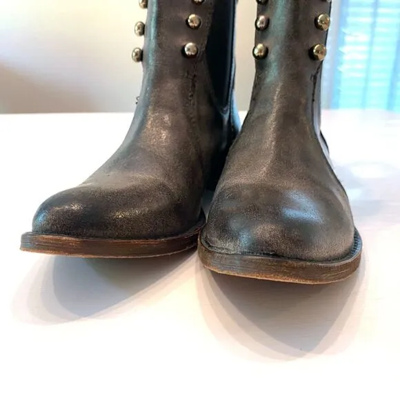 Lucchese Women's Spirit Gray Brandy Calf‎ Short Riding Western Boots Size 7.5 M