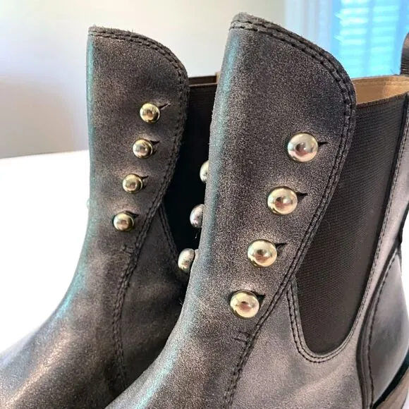 Lucchese Women's Spirit Gray Brandy Calf‎ Short Riding Western Boots Size 7.5 M