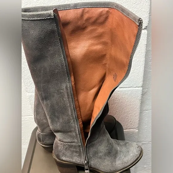 Lucky Brand Distressed GrayLeather Tall Boots