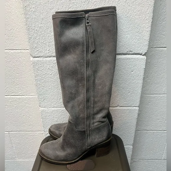 Lucky Brand Distressed GrayLeather Tall Boots