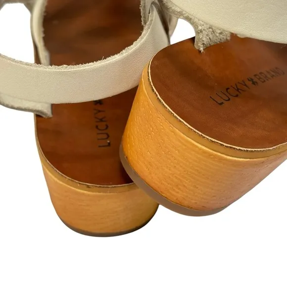 Lucky Brand Sandals Style Adinis Crisscross Straps 2” Wedge Comfort Footbed 6.5