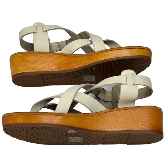 Lucky Brand Sandals Style Adinis Crisscross Straps 2” Wedge Comfort Footbed 6.5