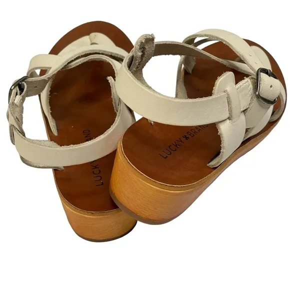 Lucky Brand Sandals Style Adinis Crisscross Straps 2” Wedge Comfort Footbed 6.5